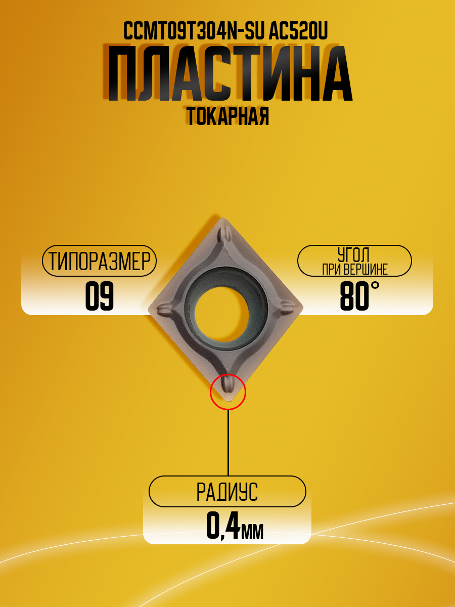 Пластина CCMT09T304N-SU AC520U