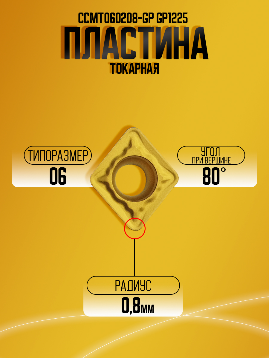 Пластина CCMT060208-GP GP1225