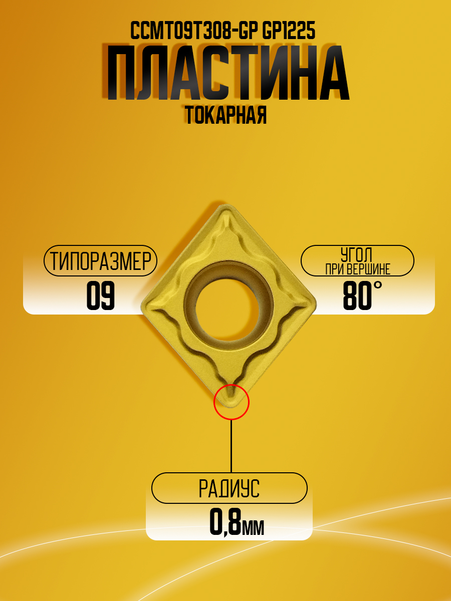 Пластина CCMT09T308-GP GP1225