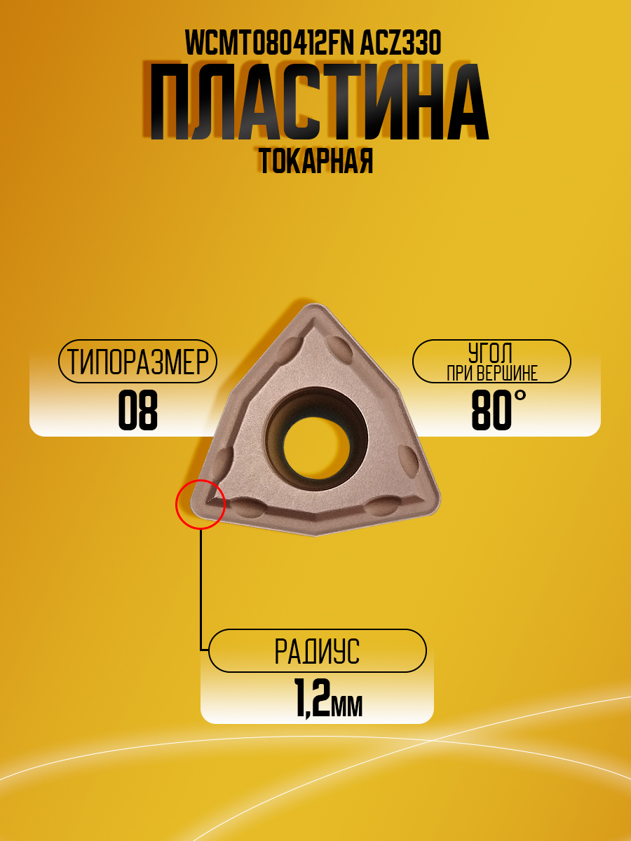 Пластина WCMT080412FN ACZ330