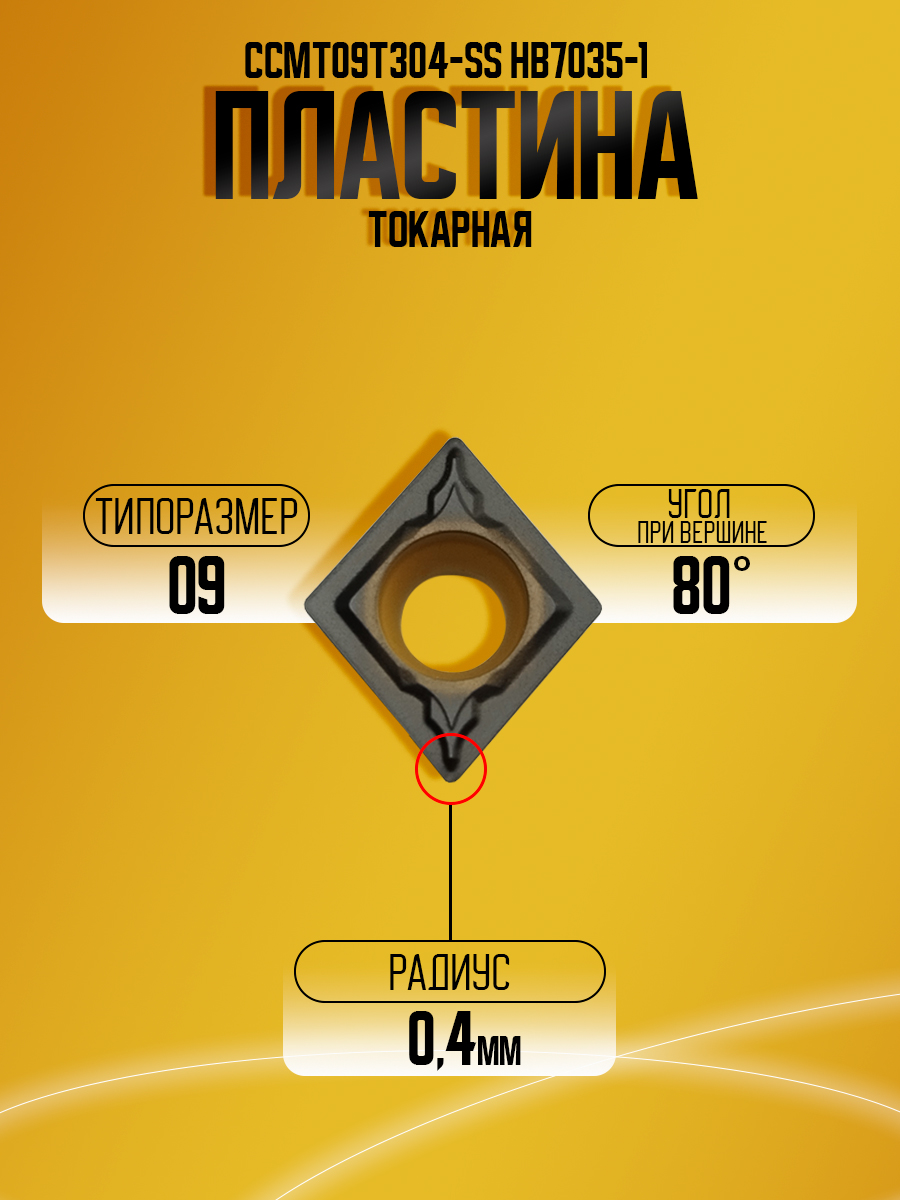 Пластина CCMT09T304-SS HB7035-1