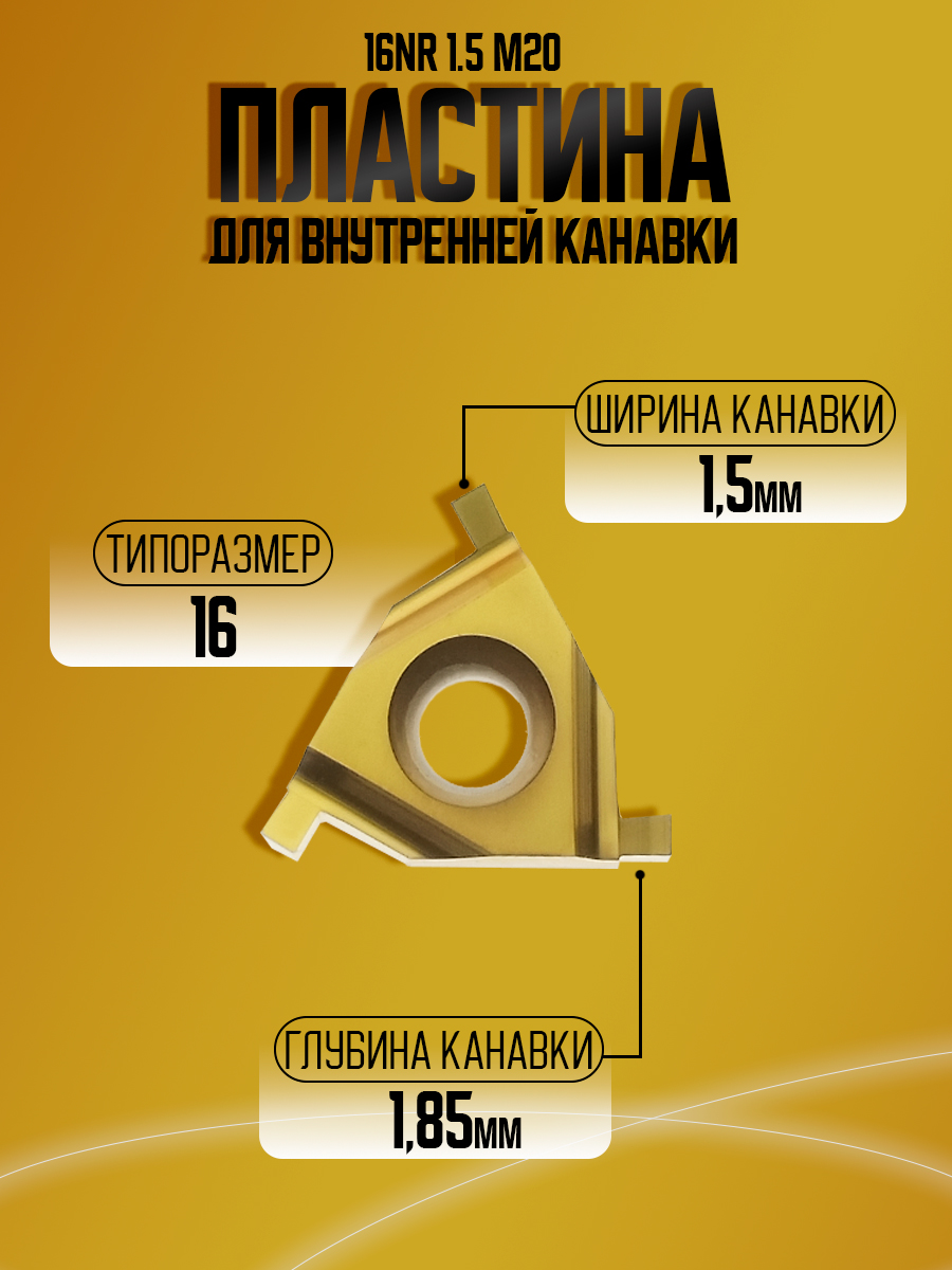 Пластина 16NR 1.50 M20 стопор. конавка 1,50