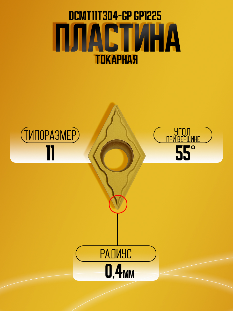 Пластина DCMT11T304-GP GP1225