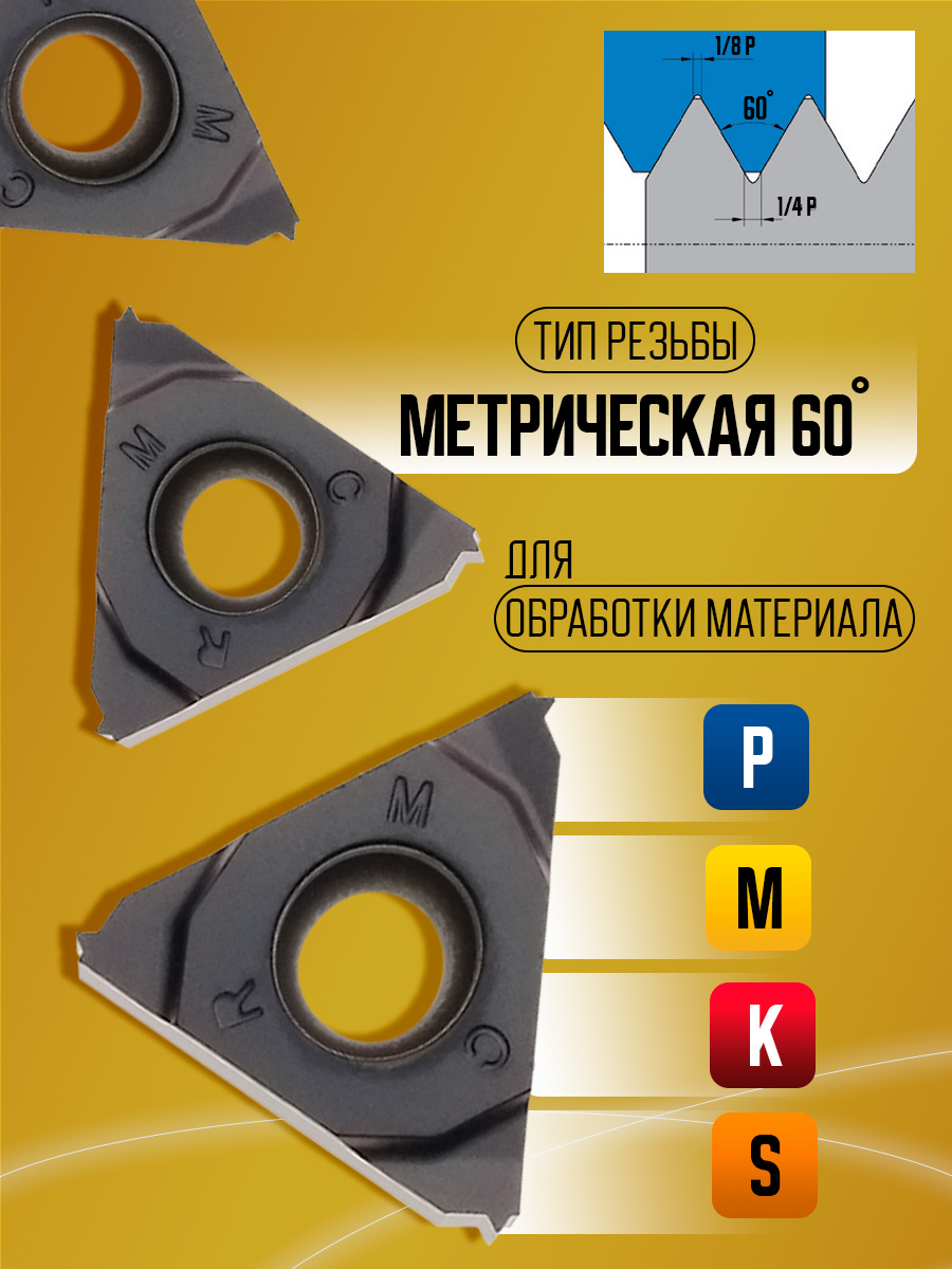 Пластина 16ERM 075ISO-G CP1125 / 16ER 0.75