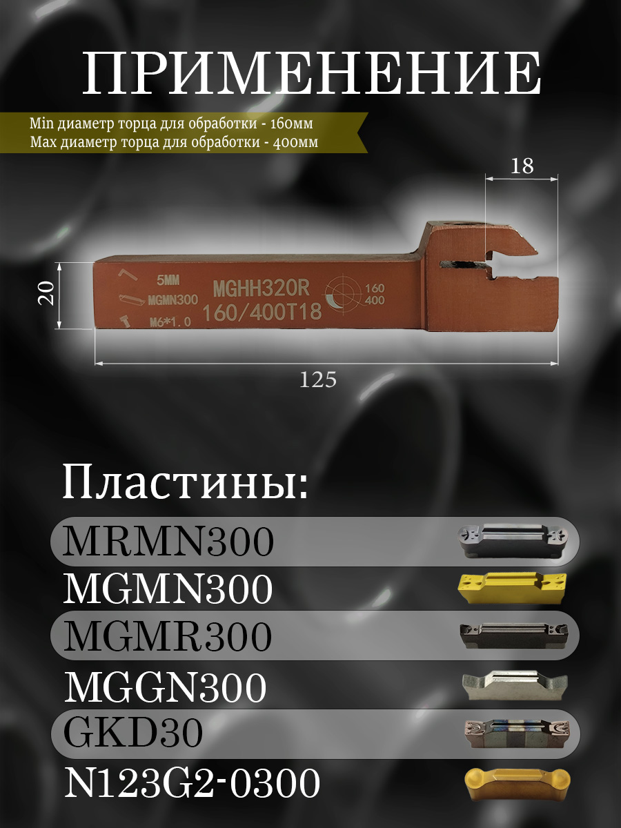Державка MGHH320R-160/400