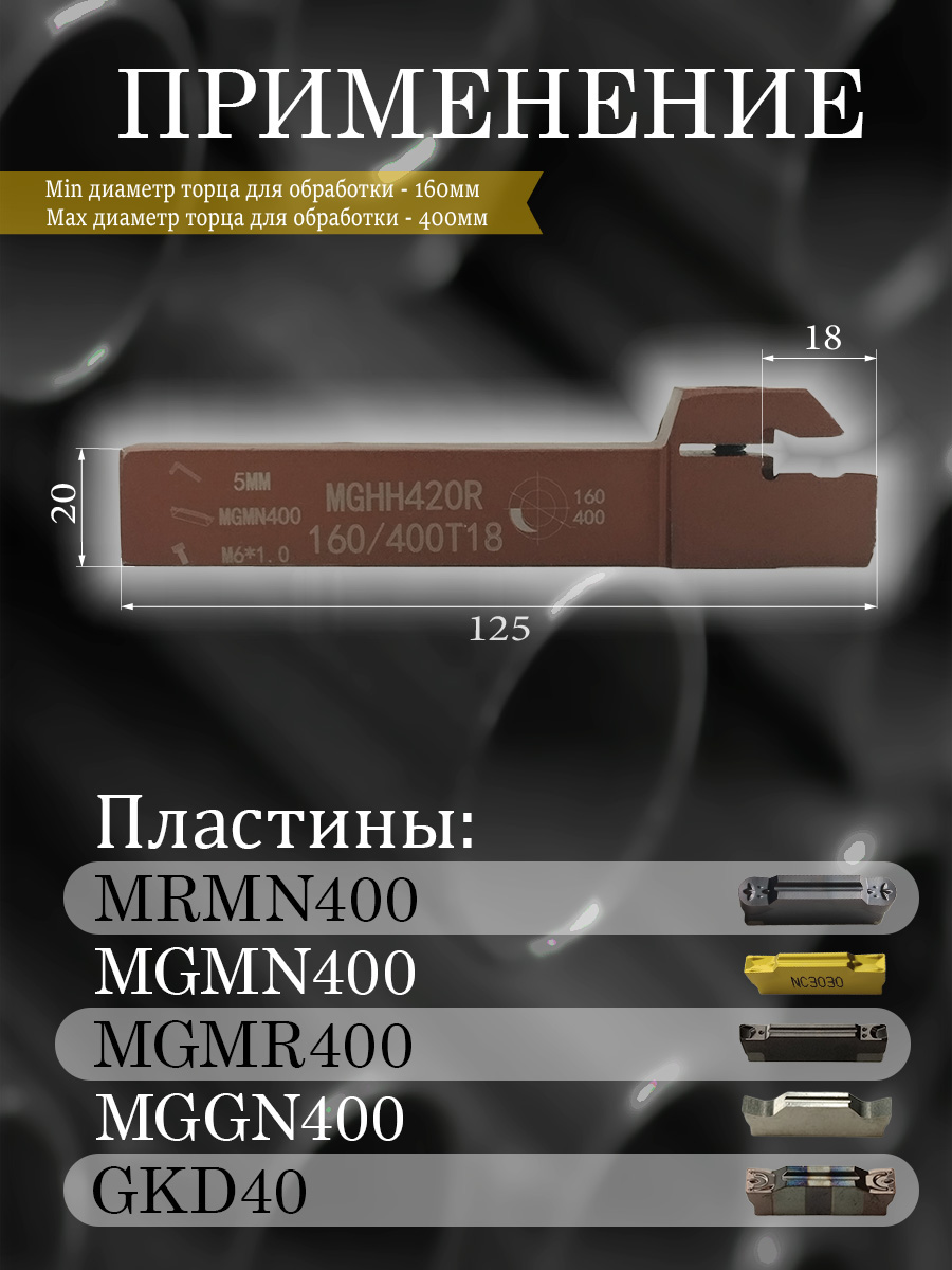 Державка MGHH420R-160/400
