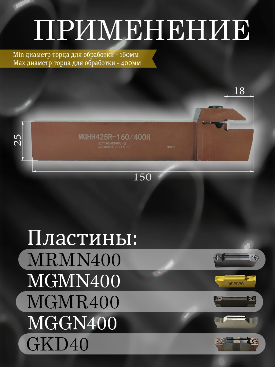 Державка MGHH425R-160/400