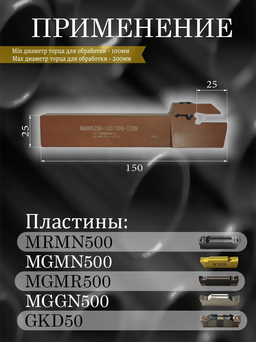 Державка MGHH525R-100/200T25