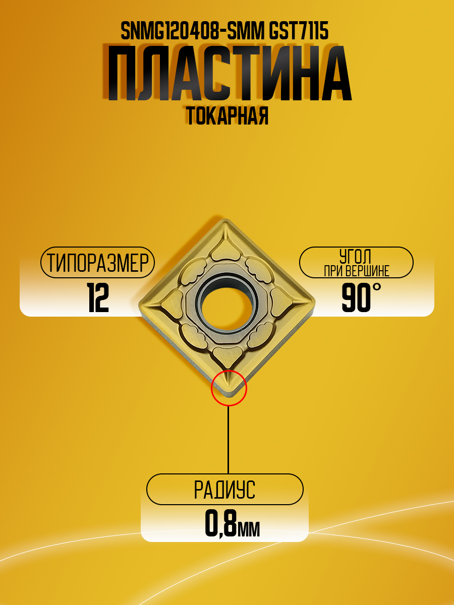Пластина SNMG120408-SMM GST7115