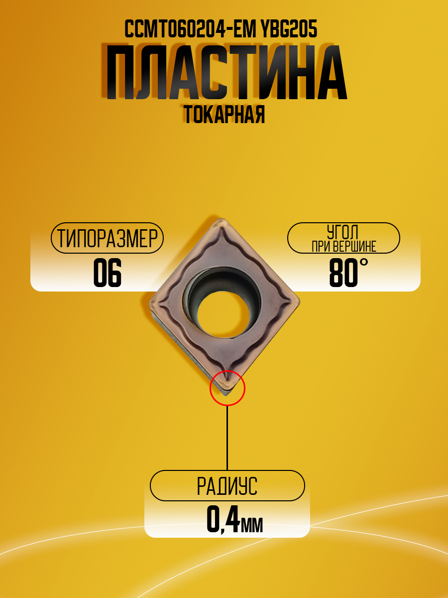 Пластина CCMT060204-EM YBG205