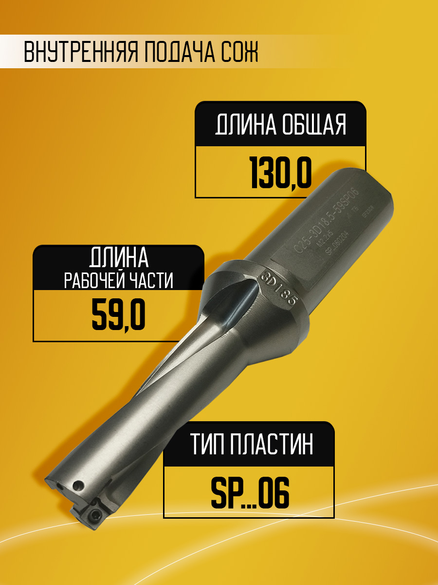 Корпусное сверло d18.5 C25-3D18.5-59SP06 под SPMG06