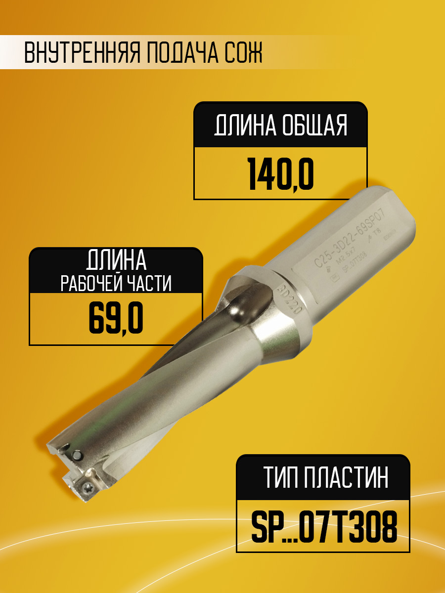 Корпусное сверло d22 C25-3D22-69SP07 под SP07