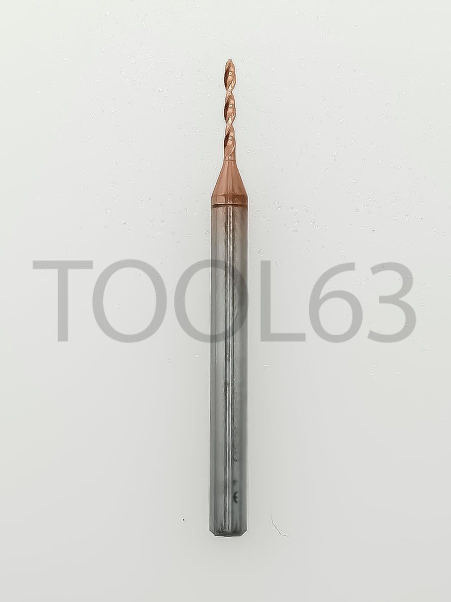 Сверло твердосплавное D1.0*D3*8*38 HRC55° bronze