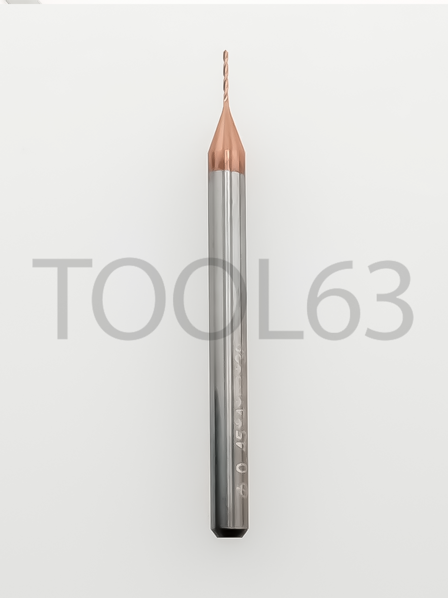 Сверло твердосплавное D0.45*D3*4*38° HRC55° bronze