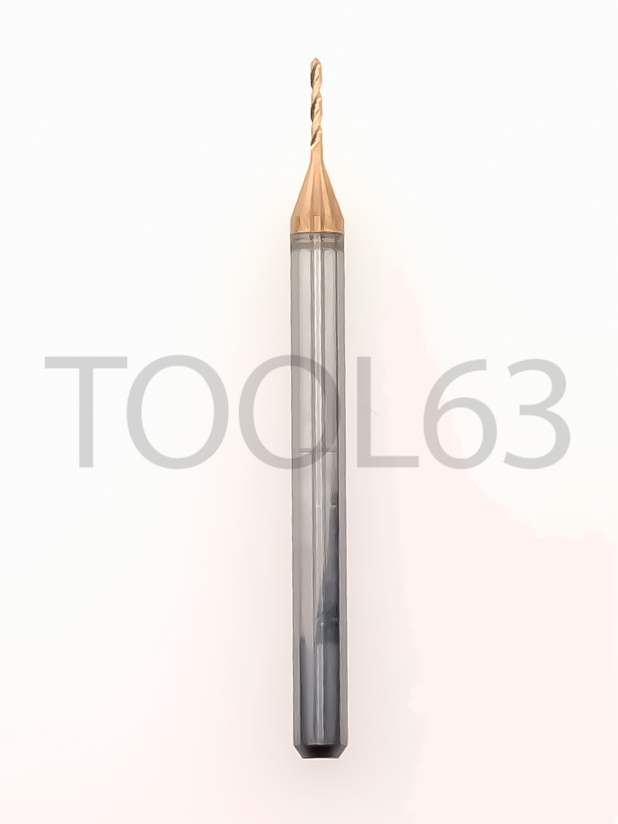 Сверло твердосплавное D0.7*D3*5*38 HRC55° bronze